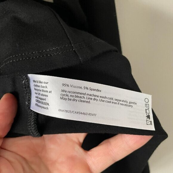 Eileen Fisher Stretchy Long Sleeve Blouse Round Neck Casual Black Small - Picture 6 of 7